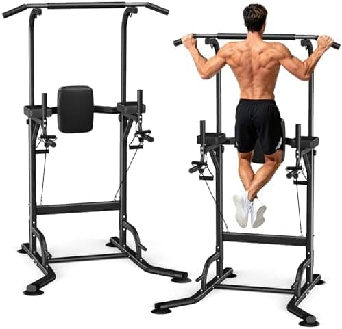 Dskeuzeew Maquina Dominadas Estación de Dominadas Power Tower Multifuncional as para Gimnasio en casa Estación de fondos Dip Station Max 205 kg
