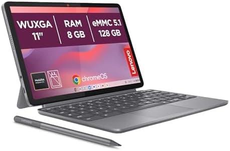 Lenovo Chromebook Duet Gen 9-11" WUXGA Táctil + Lápiz Incluido (MediaTek Kompanio 838, 8GB RAM, 128GB Emmc, ChromeOS) Gris QWERTY + 3 Meses Google AI Pro con Gemini Pro y 5TB