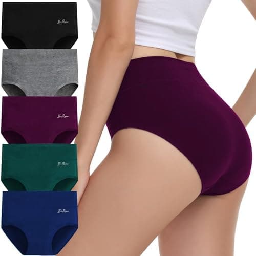 IceReco Bragas Mujer Algodon Talle Alto Braguitas Postparto Cintura Alta Cómodo Pack de 5 Culotte Ropa Interior Mujer