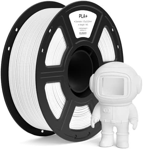ELEGOO Filamento PLA+ 1.75 1KG Blanco, Filamento PLA Plus para Impresora 3D, Precisión Dimensional +/- 0.02mm, Carrete Filamento 3D, para Mayoría Impresoras 3D