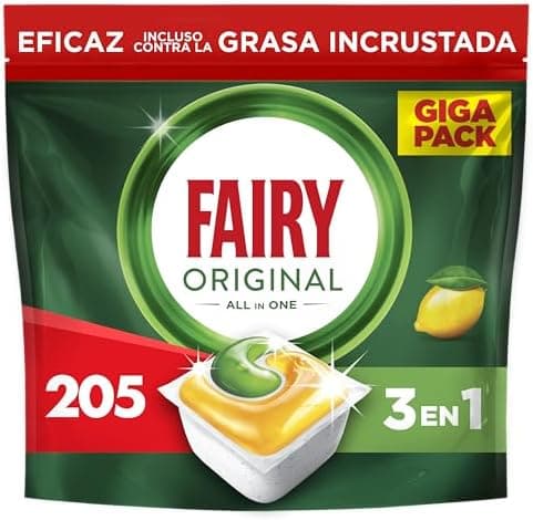 Fairy Original Todo En Uno Cápsulas De Lavavajillas, Limón, 5 x (21+20) Cápsulas, Efectivas Incluso En La Grasa Reseca (packaging may vary)