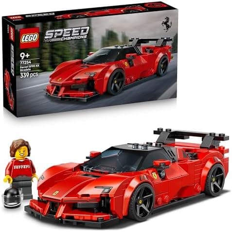 LEGO Speed Champions Coche Deportivo Ferrari SF90 XX Stradale - Maqueta de Coche de Juguete con Minifigura Coleccionable de Piloto - Regalo de Cumpleaños para Niños de 9+ Años y Fans del Motor - 77254