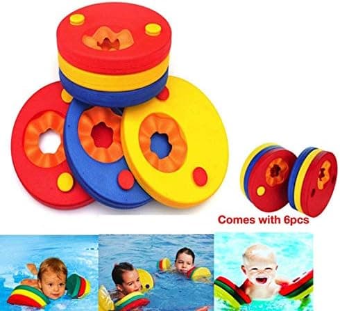 kaianda 6 Piezas Manguitos de natación para niños, Manguitos Piscina, Hechos de Espuma, Piscina Discos Flotantes, Apto para Ayudar a los niños en el Aprendizaje de la natación