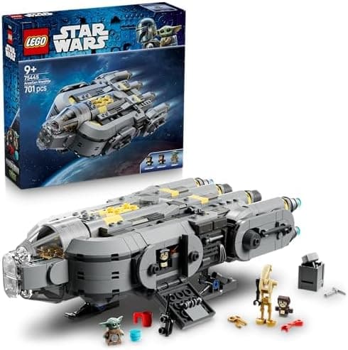 LEGO Star Wars 75445 Nave Estelar Anzellana de Juguete - Kit de Maquetas de The Mandalorian and Grogu con 3 Figuras y Taller de Droides - Regalo de Cumpleaños para Niños, Niñas y Fans de 9+ Años