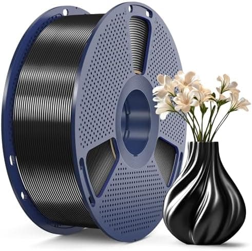 SUNLU PLA+ Silk Filament, Filamento 3D de Seda Metálica Brillante de 1,75 mm, Filamento de impresora 3D PLA PLUS de alta resistencia, Carrete de 1KG, Negro