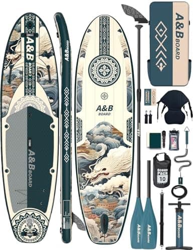 A&BBOARD Tabla Paddle Surf Hinchable 335 cm con Accesorios Premium Sup,Paddle Board Surf para 2 Personas Principiante