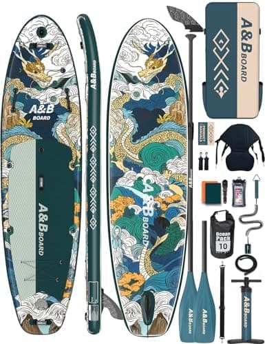 A&BBOARD Tabla Paddle Surf Hinchable 335 cm con Accesorios Premium Sup,Paddle Board Surf para 2 Personas Principiante