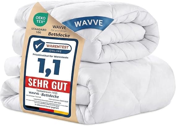WAVVE Edredón Relleno Nórdico 220x240 cm para Cama 135 150, Juego de 2 Piezas Verano 150gr/m² + 4 Estaciones 300gr/m² = Invierno 450gr/m² Fibra, Blanco