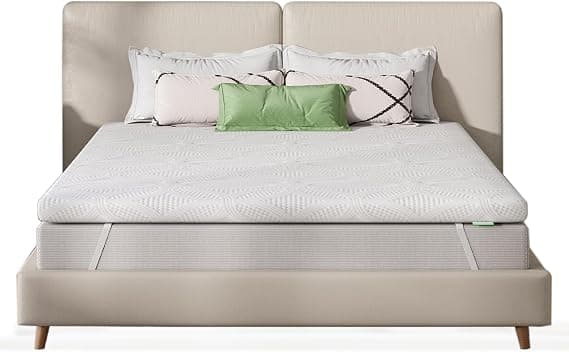 Novilla Topper Colchón Viscoelástico Gel 150x190 cm, 7.5 cm Espesor, Sobrecolchón Memory Foam Mattress Topper, Cubrecolchón Extraíble y Lavable, Blanco