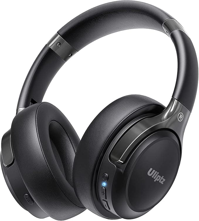Uliptz Auriculares Inalámbricos Bluetooth, 65 Horas de Reproducción, 6 Modos de Sonido EQ, Auriculares Inalámbricos Diadema Estéreo HiFi con Micrófono, Audifonos Bluetooth 6.0 para PC/Teléfono