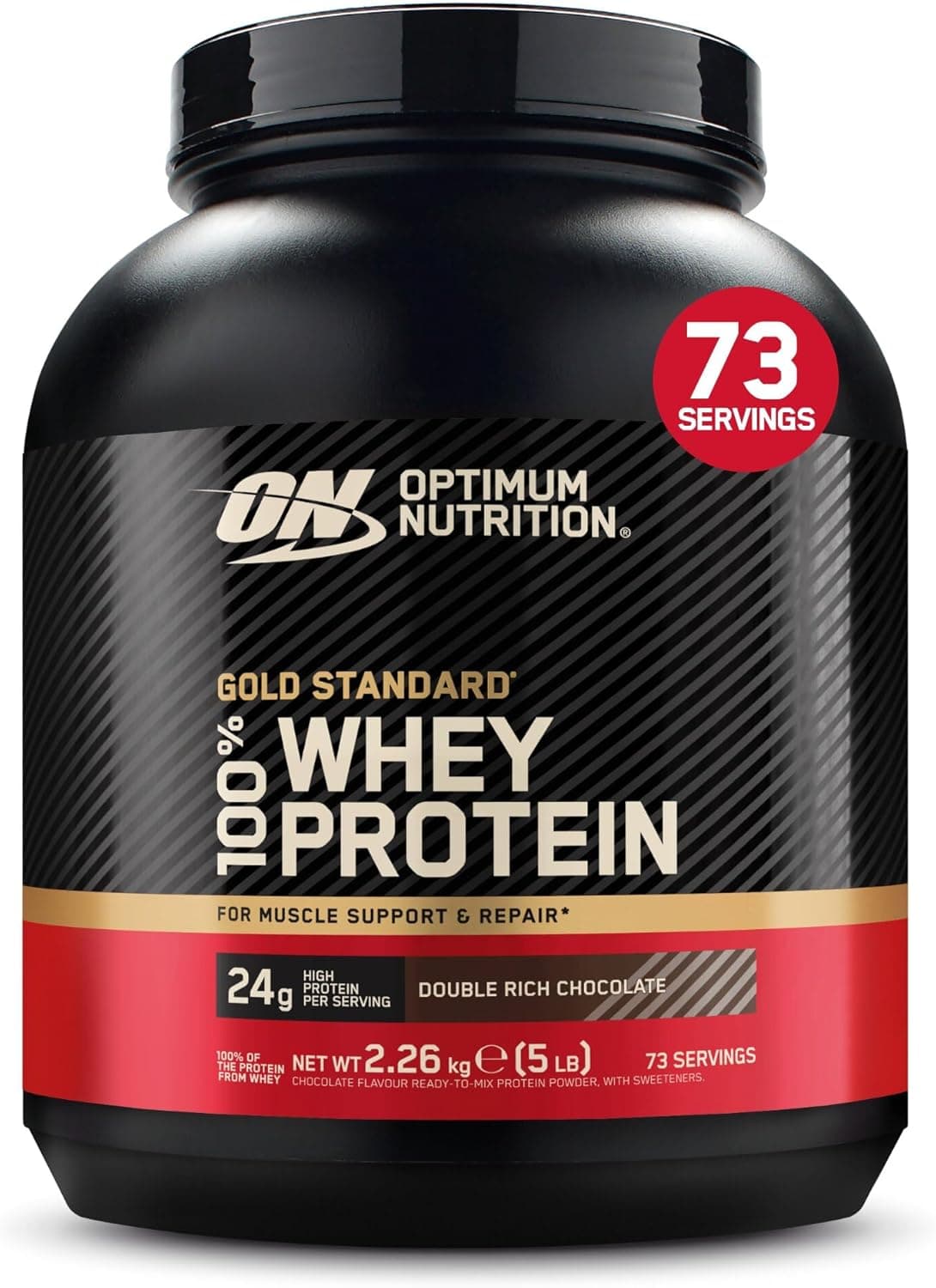 Optimum Nutrition Gold Standard 100% Whey 2,26kg — Proteína Doble Chocolate Rico