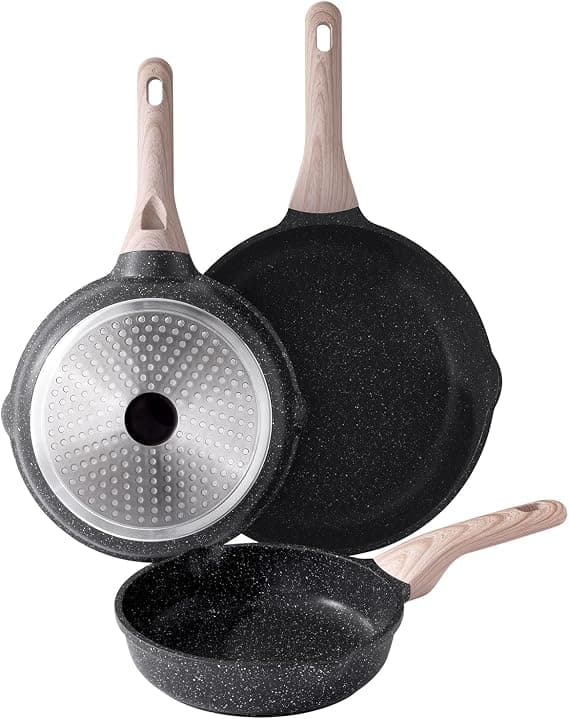 Kordisen Sartén Antiadherente Inducción Juego de 3, Saludable y No Tóxica, Sin PFOA (20/24/28 cm)