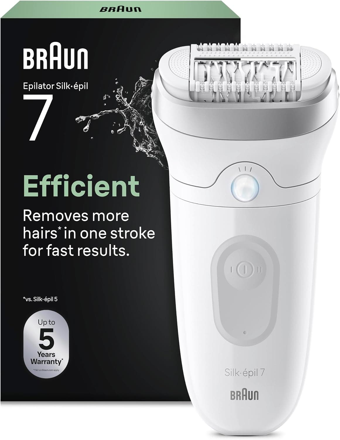 Braun Silk-épil 7 Depiladora Eléctrica Mujer — Cabezal Ancho, Impermeable