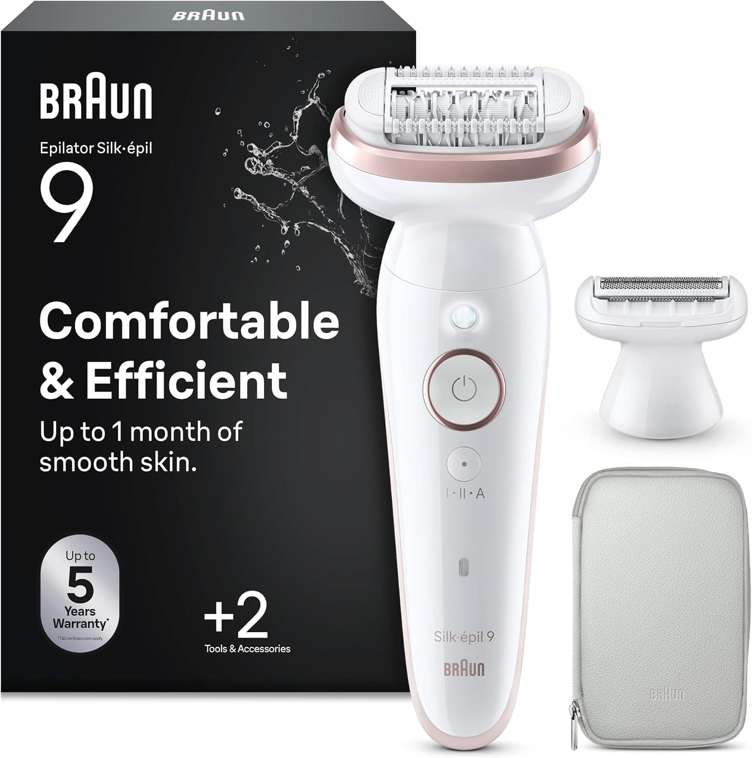 Braun Silk-épil 9 Depiladora Eléctrica — Cabezal Giratorio, Impermeable, Piel Suave