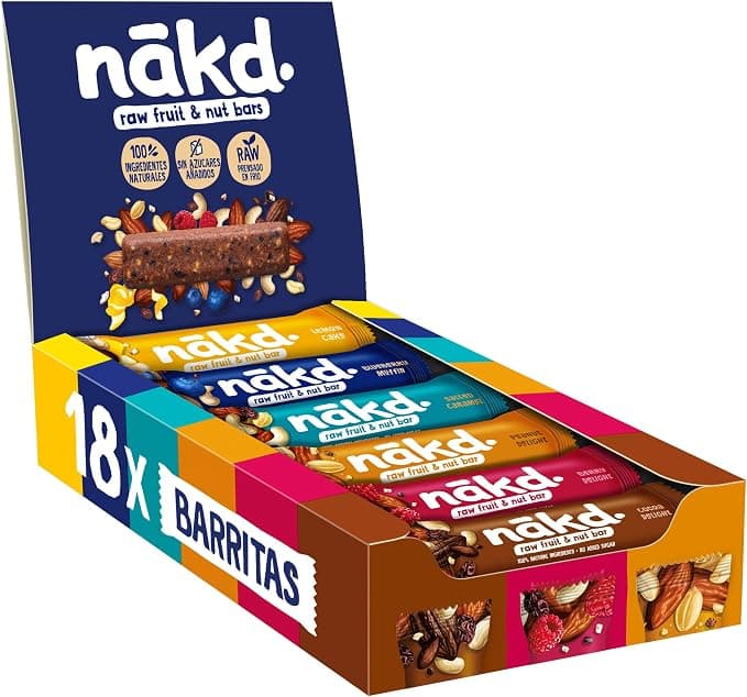 Nākd. Pack Multisabores Nuevo Mix | Barritas Raw de Fruta y Frutos Secos | 100% Ingredientes Naturales | Sin Azúcar Añadido | 18 x 35g | 630g