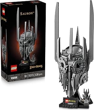 LEGO Icons El Señor de los Anillos: Casco de Sauron - Kit de Maquetas para Adultos - Minifigura Coleccionable y Anillo Único - Regalo para Hombres y Mujeres Fans de la Saga de Películas - 11373
