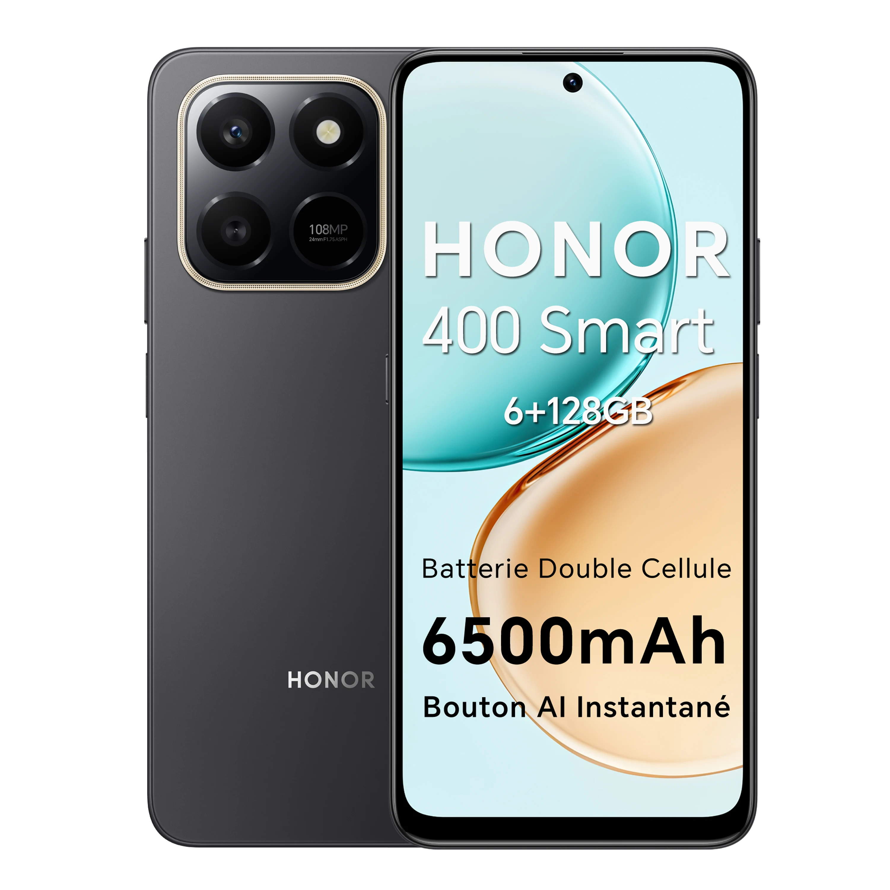HONOR 400 Smartphone Inteligente 4G, Doble SIM, NFC, Android 15, 6500mAh, 108MP + 2MP, 6.77Hz, 5 estrellas SGS y IP65