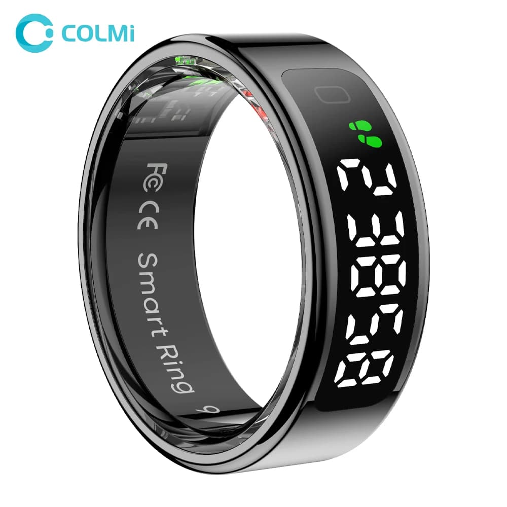 2025 Anillo inteligente COLMI R12 con pantalla táctil, carga inalámbrica, administrador de salud, resistente al agua hasta 5 ATM para hombres y mujeres