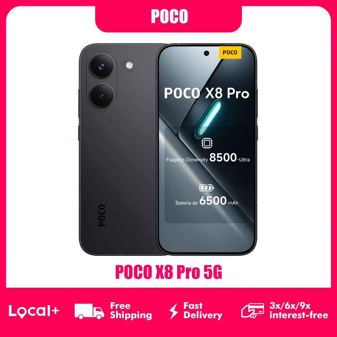 POCO X8 Pro 5G 8GB 256GB 12GB 512GB NFC Smartphone Dimensity 8500-Ultra Batería de 6500mAh