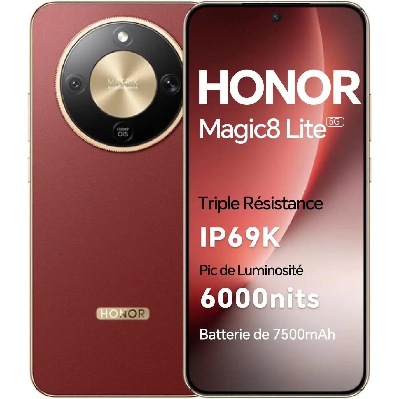 Teléfono - HONOR Magic 8 Lite 5G Smartphone, Versión UE, 8GB+256GB, 8GB+512GB, 7500mAh, 6.79 "AMOLED movil, IP68/IP69K, 2,5m Resistente a caidas, 108MP OIS Cámara Al ultra nítida