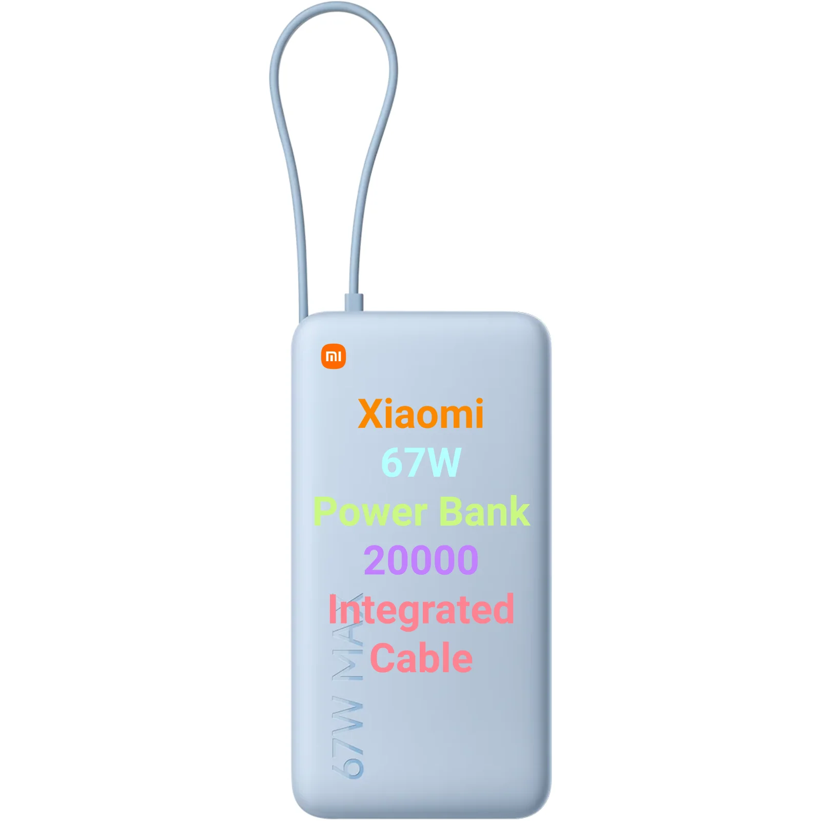 Xiaomi 67W Power Bank 20000 (Integrated Cable) - Carga 67W/65W, Cable USB-C, Pantalla Digital, 3 Puertos, Gran Capacidad