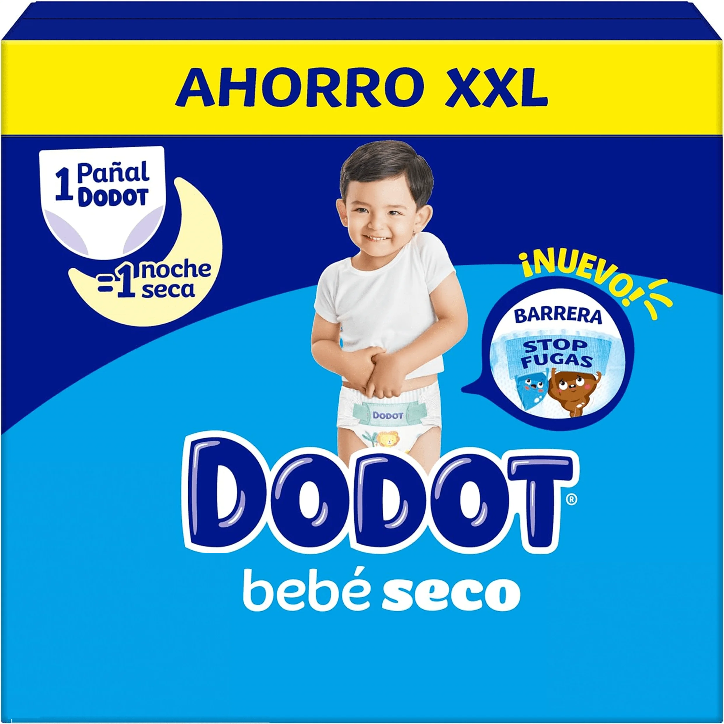Dodot Bebé Seco, Formato XXL, Tallas 4 y 5 . Pañales Bebé con Triple Sistema de Protección Antifugas, Nº 1 Ultra Seco, Triple Capa Absorbente, Piel de tu Bebé Seca hasta 12h.