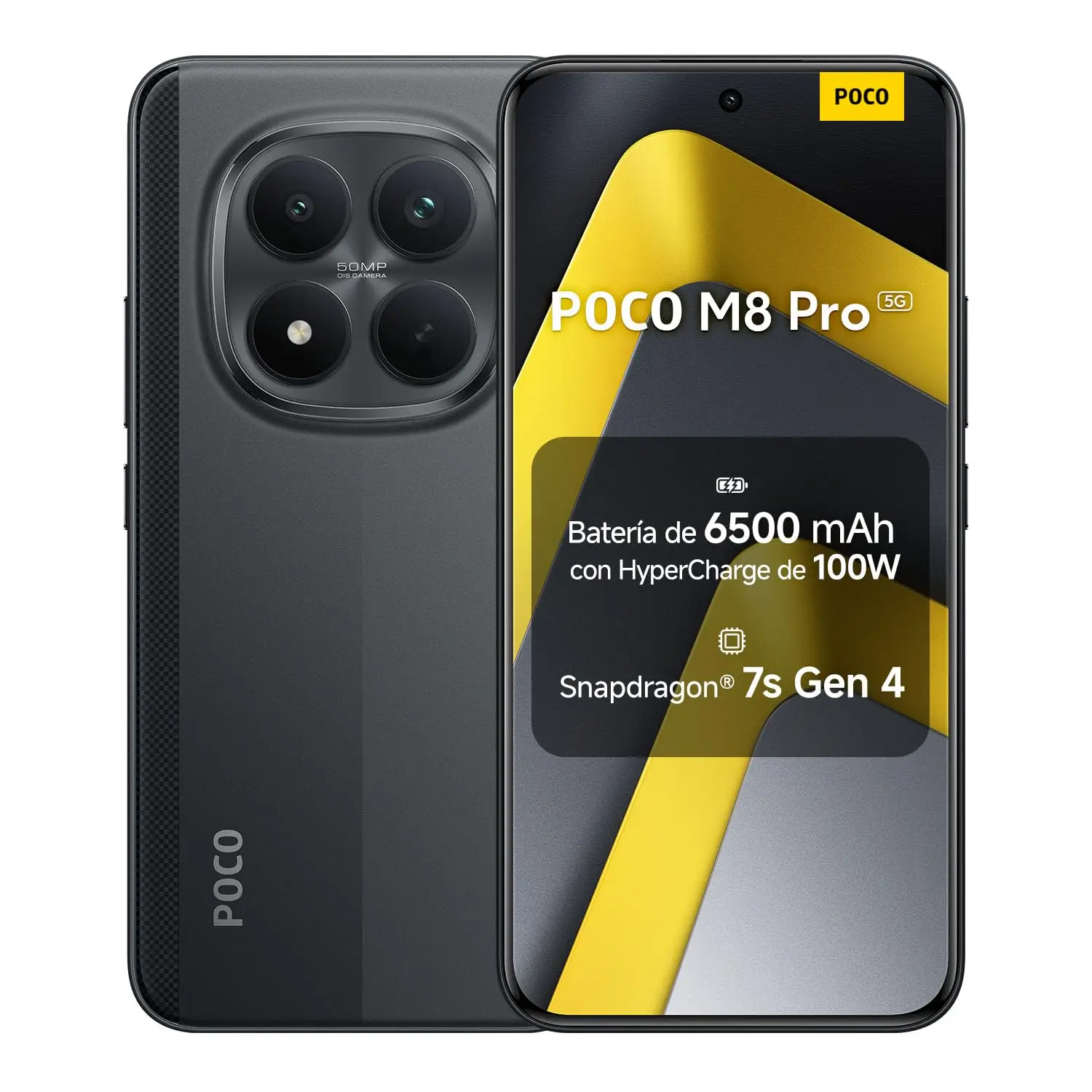 Xiaomi POCO M8 Pro 5G, 12GB+512GB Batería masiva de 6500 mAh (typ) Pantalla AMOLED 1.5K CrystalRes de 6.83", Snapdragon® 7s Gen 4, Cargodor no incluido