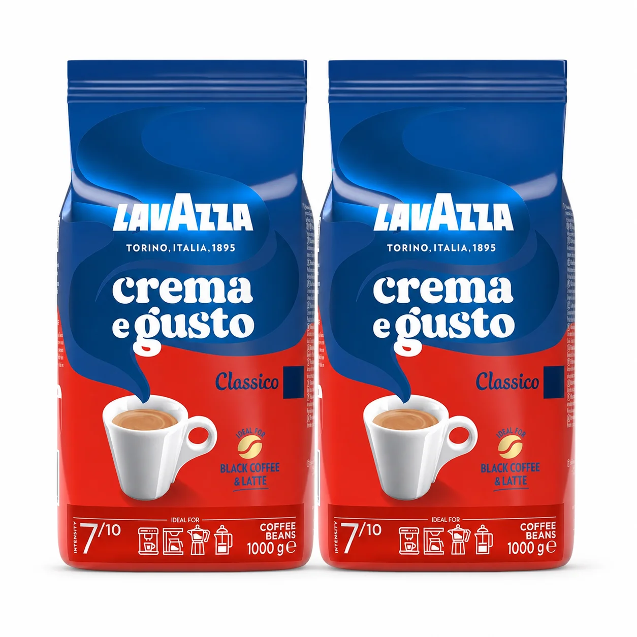 Lavazza Granos Crema e Gusto Classico 2 Kg - PACK 2 UNIDADES - QUMIR