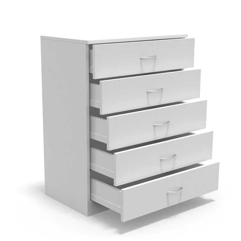 DORMIDAN - Cómoda 5 cajones guías metálicas, habitación Dormitorio, Armario con cajoneras.