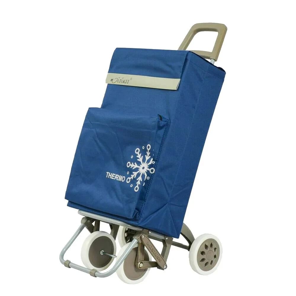 MEJORADA Carrito de Compra Plegable con 4 Ruedas Grandes y Bolsa Térmica Frontal,Estructura Metálica, | Capacidad 48L | Ideal para Supermercado, Playa y Picnic | 3 Colores