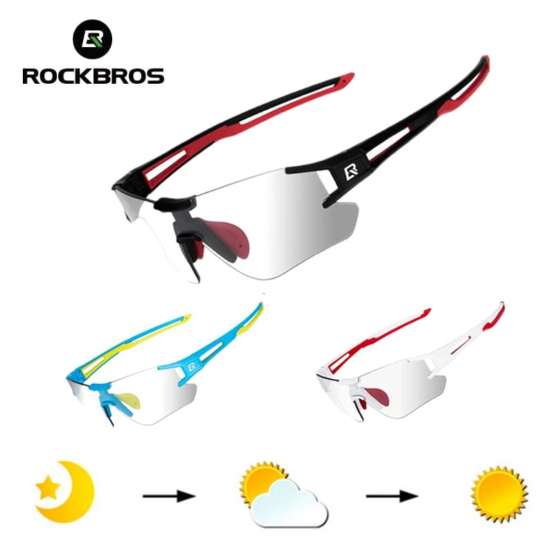 ROCKBROS-Gafas fotocromáticas para hombre, lentes con protección UV400, sin marco, para ciclismo, exteriores y deportes