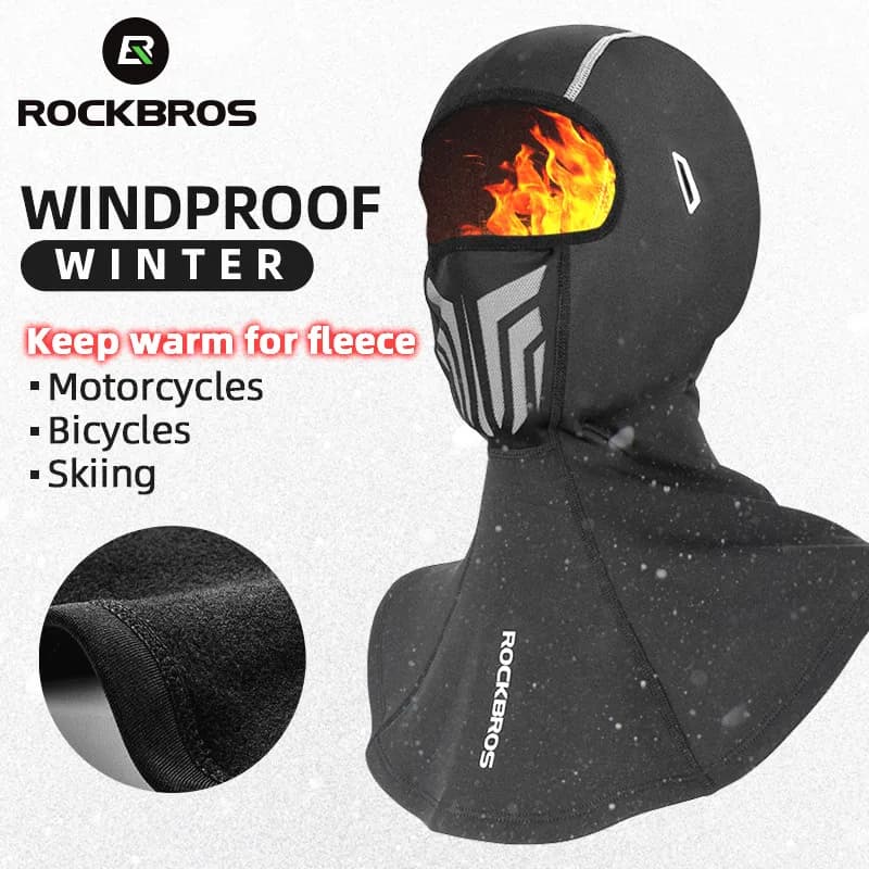 Máscara de bicicleta ROCKBROS, máscara de cara completa para motocicleta, máscara de invierno para mantener el calor, gafas transpirables con agujero, pasamontañas táctico de secado rápido