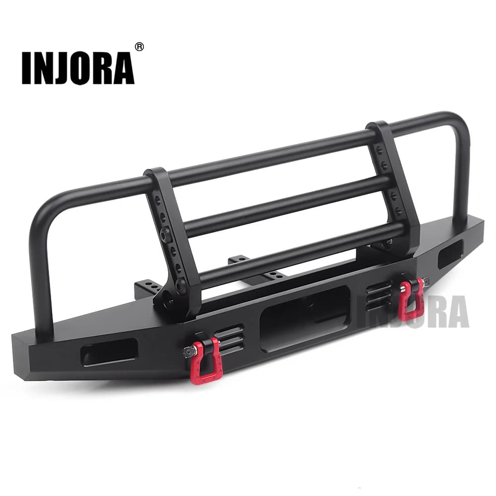 INJORA parachoques delantero de Metal ajustable para 1/10 RC Crawler TRX4 Defender Axial SCX10 SCX10 II 90046 90047