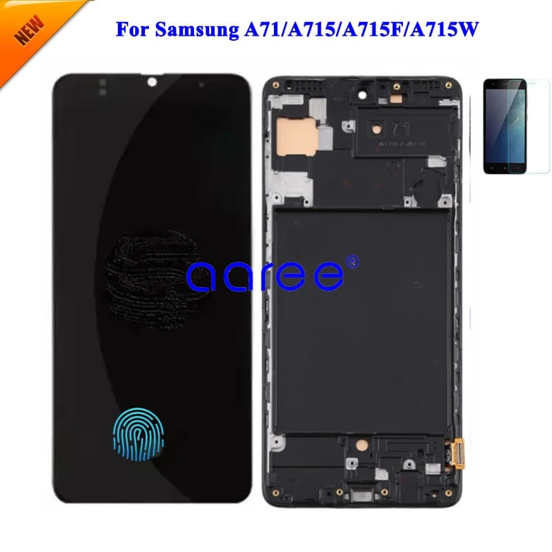 Pantalla LCD AMOLED para móvil, montaje de digitalizador táctil para Samsung A71 2020, A715, A715F