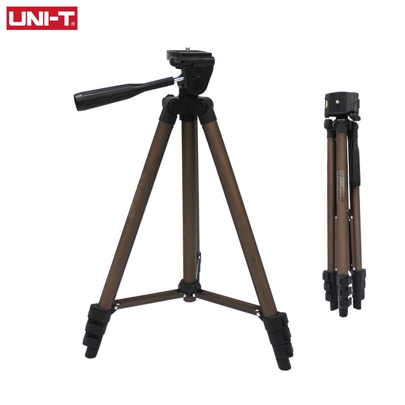 Trípode de aluminio plegable UNI-T para cámara, telémetro telescópico de 1,33 m, soporte de nivel láser ajustable, nivel de rotación de 360 grados, Burbuja