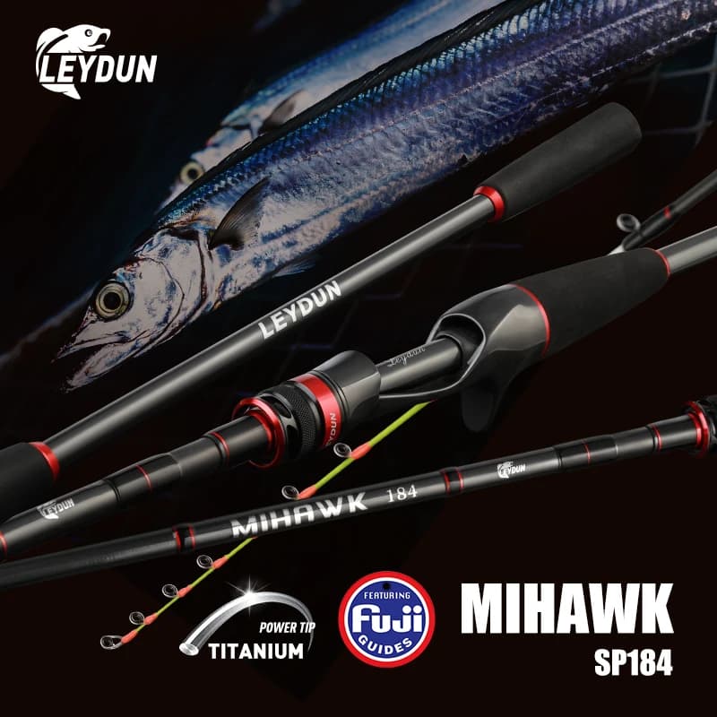 Caña de Pescar LEYDUN MIHAWK 184, Superligera, Tachiuo Tenya, para Pesca desde Barco, con Punta de Titanio, Acción 8:2, Caña de Lanzamiento, Aparejos de Pesca