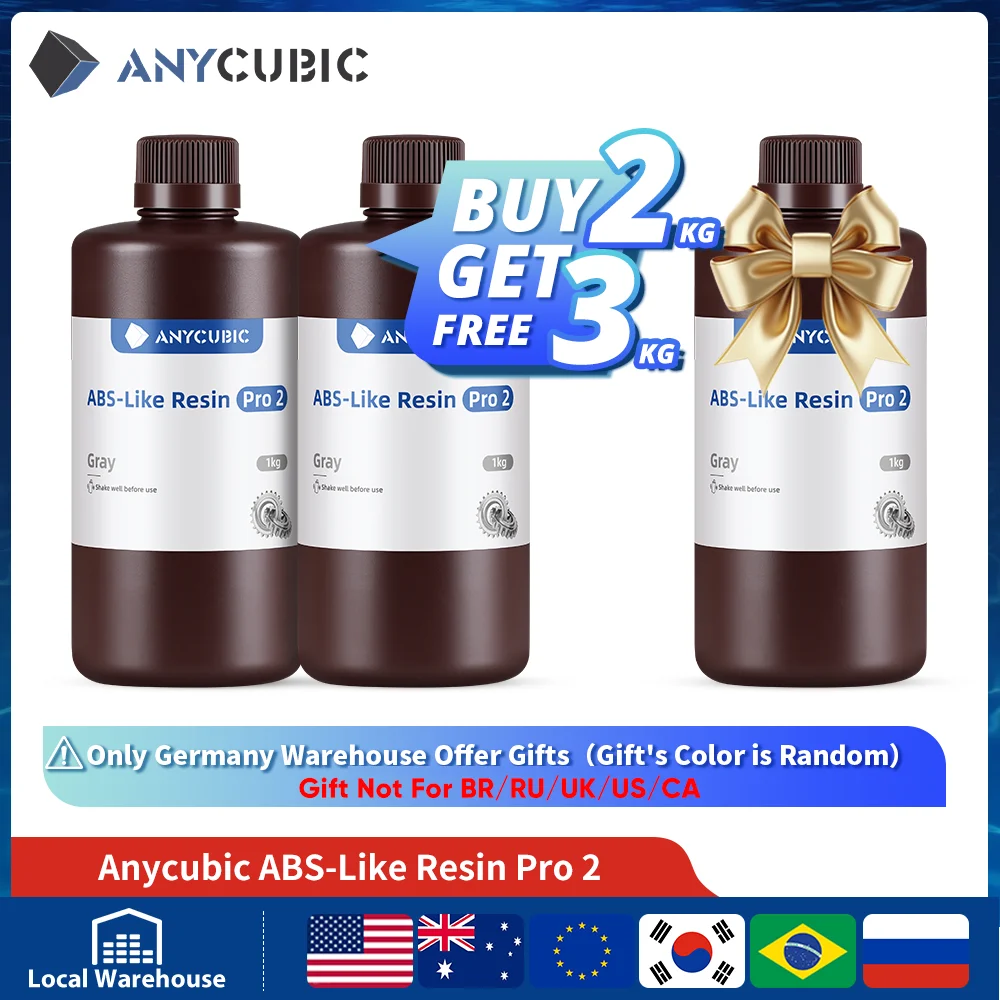 ANYCUBIC ABS-Like Pro 2 impresora 3D resina UV 405nm para impresoras LCD DLP fuerte precisión de impresión de fórmula hasta 0,1mm ABS + actualización
