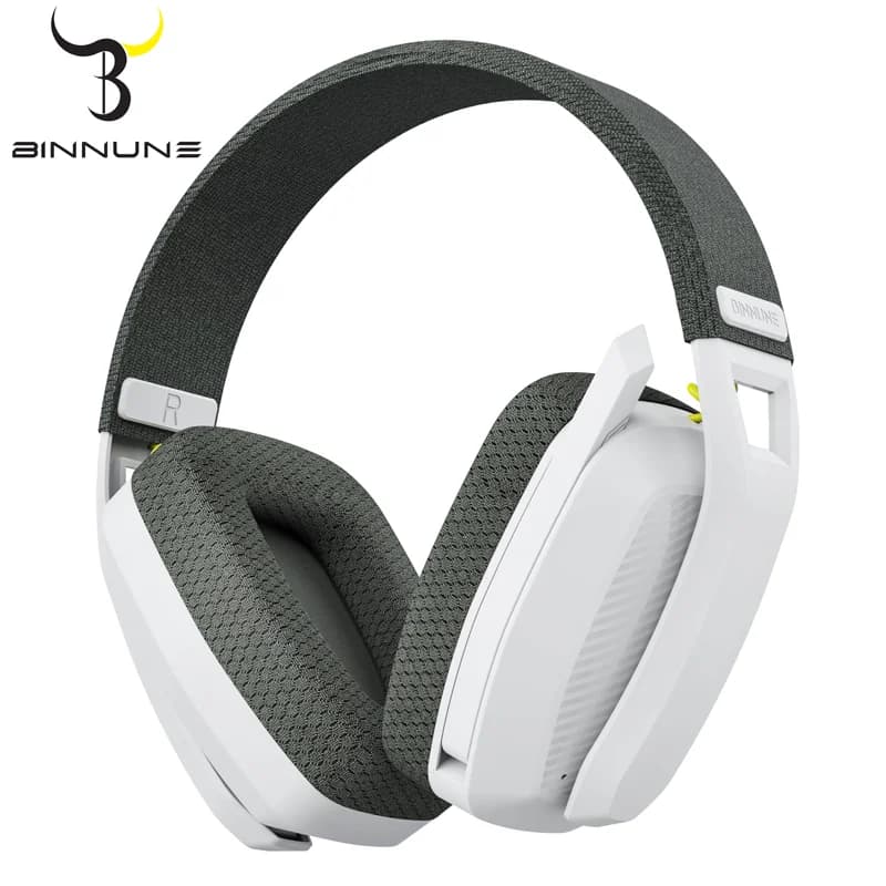 Auriculares Gaming BINNUNE BW06 Bluetooth 2.4GHz Inalámbricos Estéreo Modo Dual Micrófono HD Cancelación de Ruido Cómodos RGB Luz LED Sonido Inmersivo para PS5 PS4 PC Mac Switch Móvil Portátil Juego Online