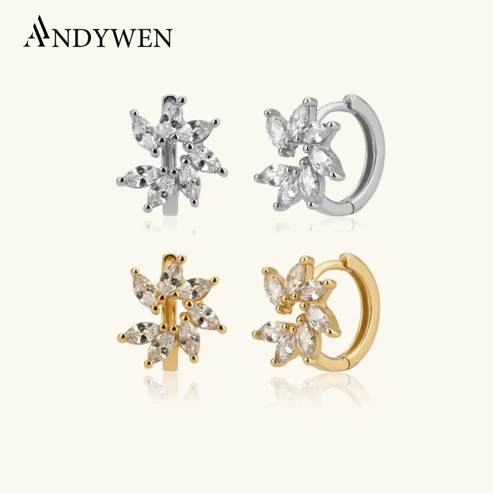 ANDYWEN-pendientes colgantes de 100% Plata de Ley 925 de lujo, aros, circonita cúbica, joyería Ohrringe