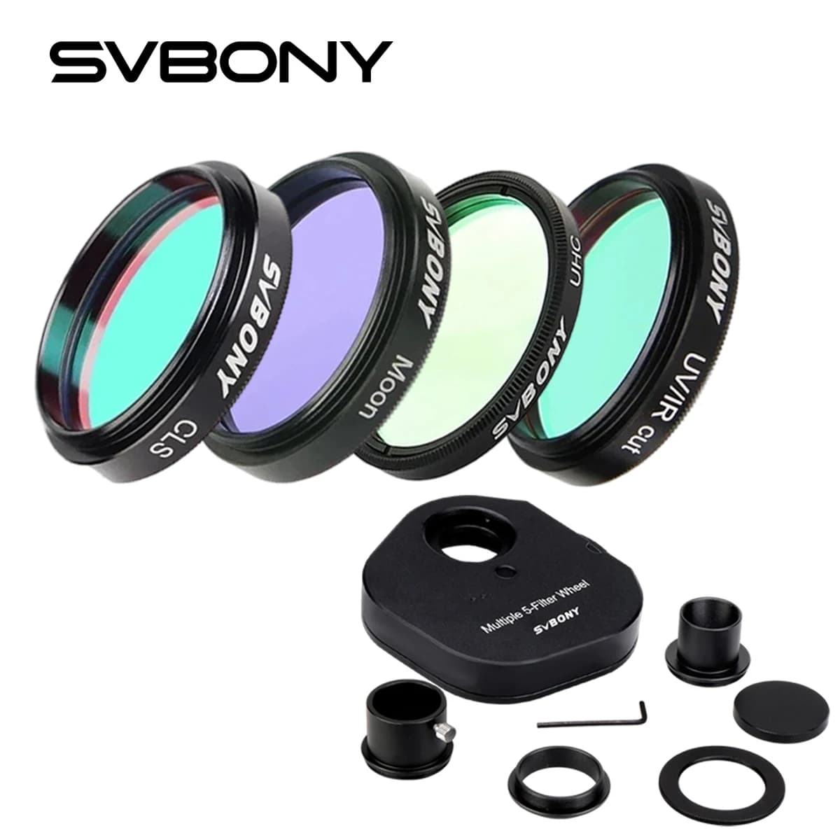 SVBONY Filtro de 1,25 ''/ 2" UHC+CLS+Luna+filtro de corte UV/IR, telescopio astronómico observaciones astronómicas monoculares