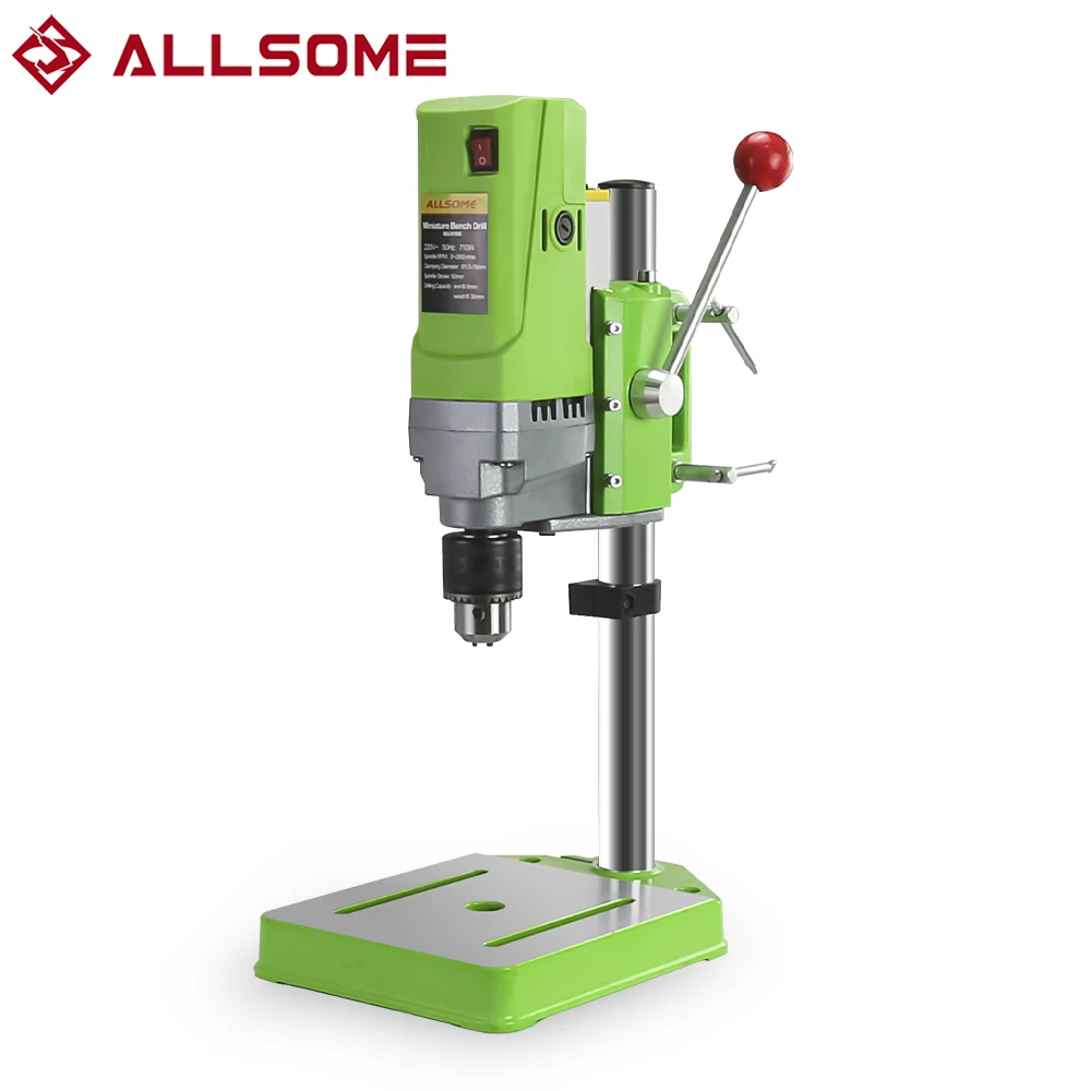 ALLSOME MINIQ-Soporte de taladro de Banco de BG-5156E, 710W, Mini máquina de perforación de Banco Eléctrico, Portabrocas de 1,5-13mm, HT2600