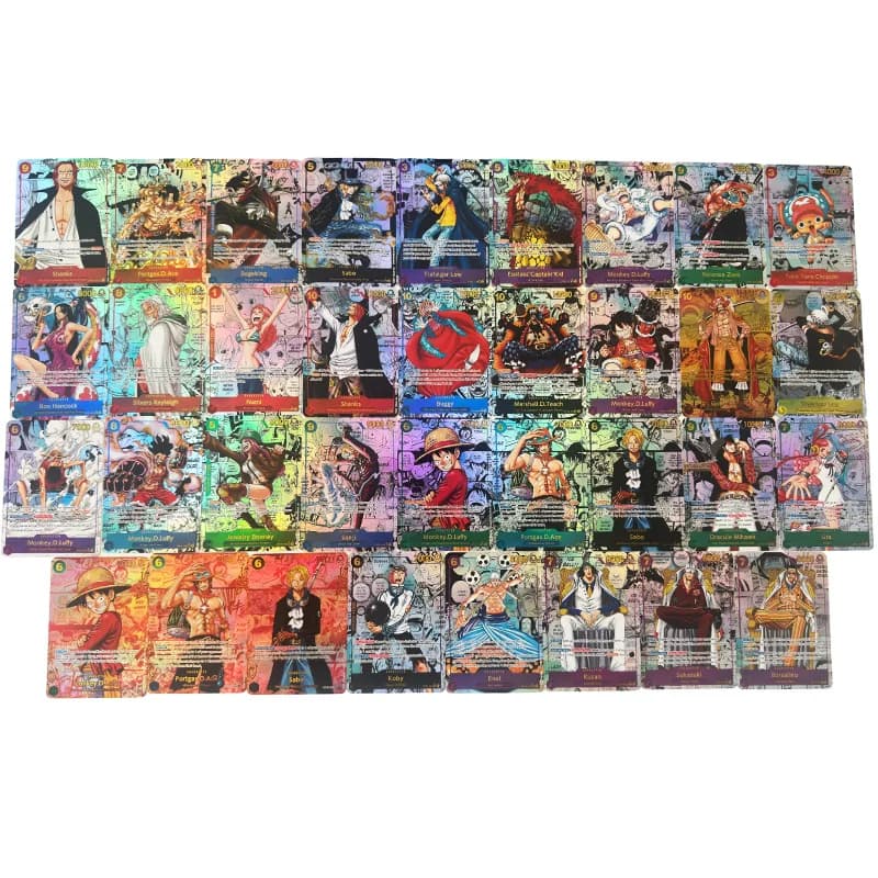 Tarjetas Coleccionables de Anime One Piece, Versión Japonesa e Inglesa, OPCG Comics Replica, Shanks, Rayleigh, Nika, Luffy, Buggy, Enel