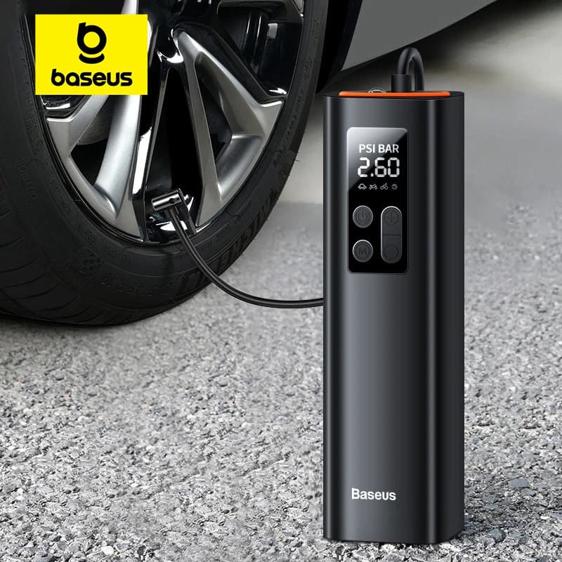 Baseus Mini compresor de aire para coche 12V 150PSI Inflador de neumáticos de coche portátil bomba inflable Digital inteligente para coche bicicleta barco bomba de aire