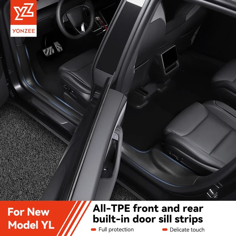 Protector de umbral de puerta delantera y trasera YZ para Tesla Model YL 2026, protector de pilar A-B, tira protectora antipatadas, panel impermeable