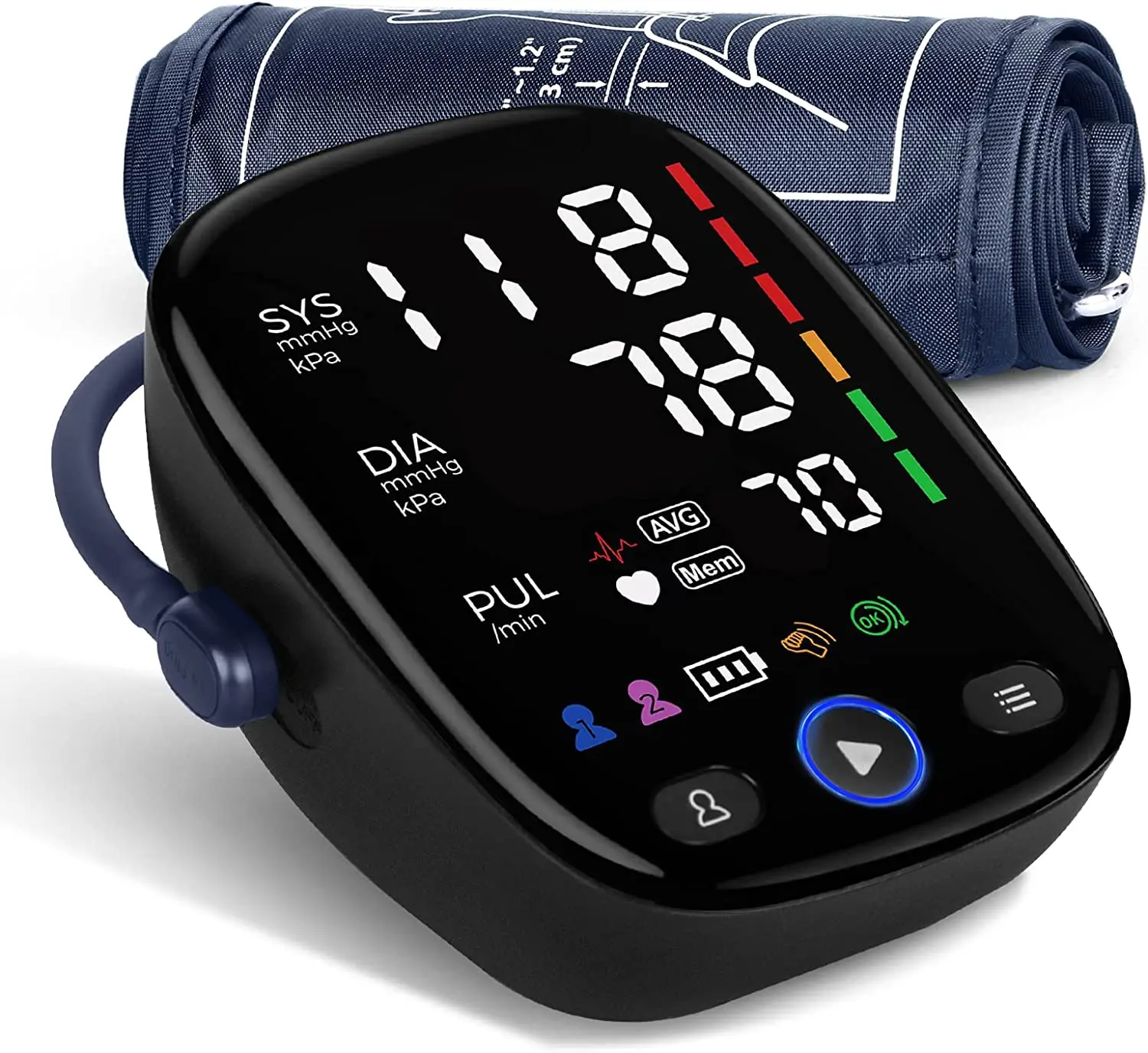 Monitor de presión arterial Kingclinic, máquina automática de manguito BP para la parte superior del brazo con pantalla LED para uso doméstico, cuidado de la salud