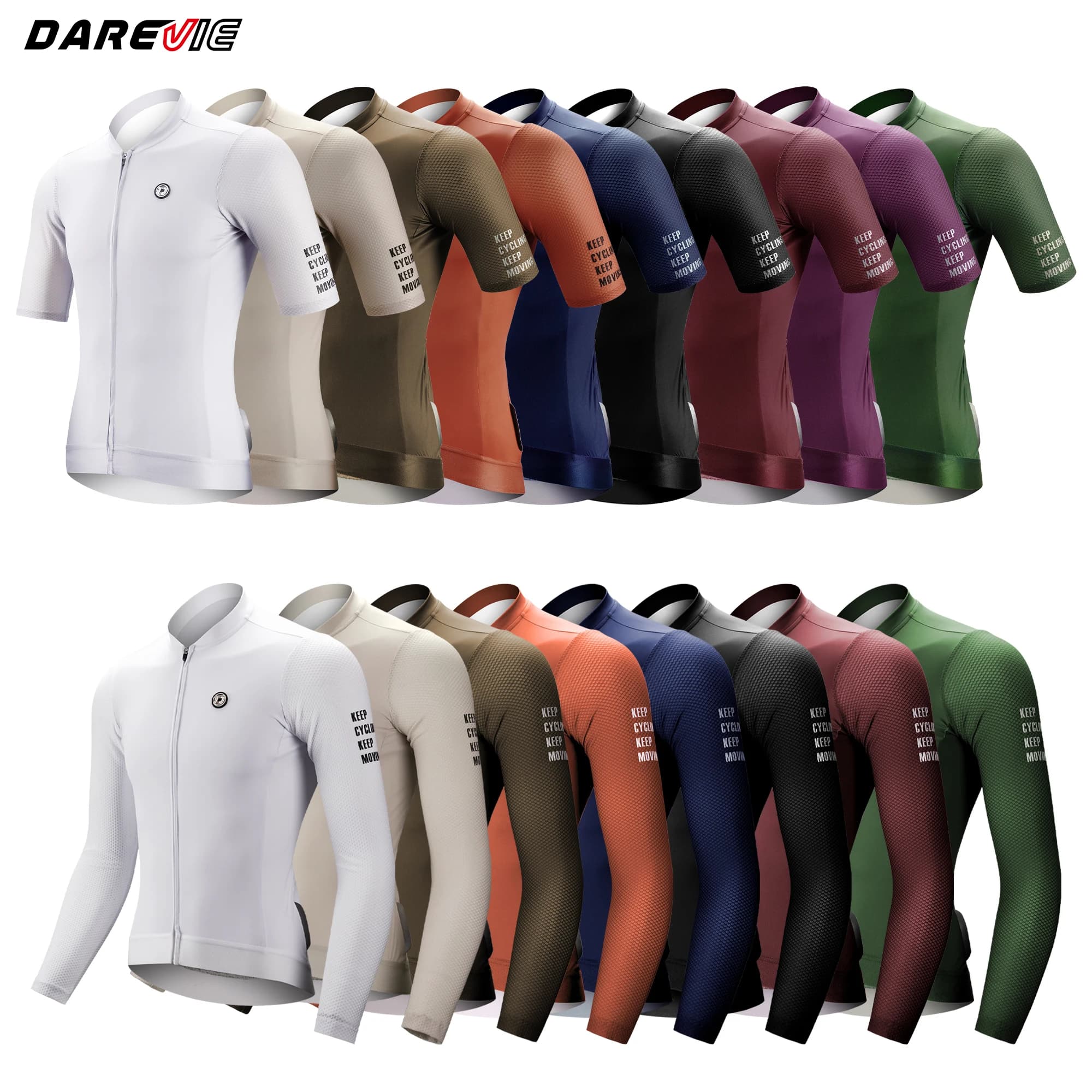 DAREVIE Maillot de Ciclismo de manga larga para hombre y mujer, Jersey transpirable de talla pequeña con FPS 50 +, nivel de entrenamiento