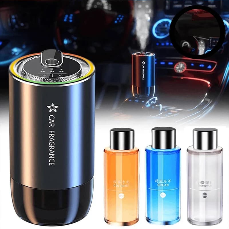 Ambientador de aire para coche, difusor de fragancia recargable por USB, distribuidor de olores de luz LED, refrescante de aire aromaterapia, 1000mAh