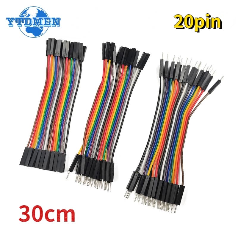 Cable de puente Dupont de 20 pines macho a macho hembra a hembra macho a hembra 10cm 20cm 30cm para KIT de bricolaje Arduino