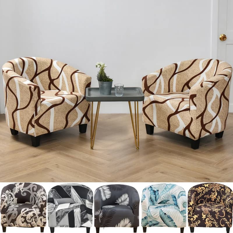 Funda de sofá pequeña con estampado floral, protector de piel para asiento individual, funda para silla de 1 asiento, fundas de brazo para comedor