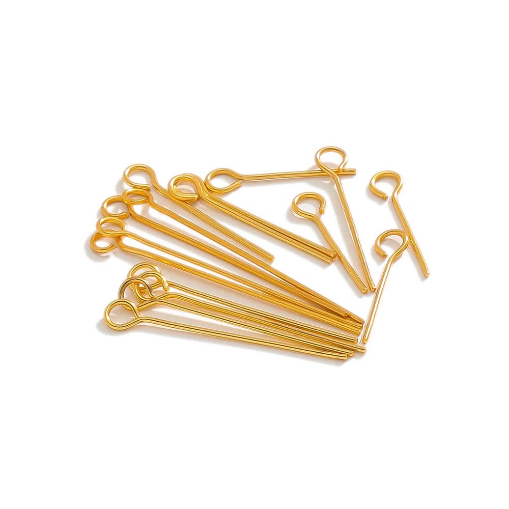 100 Uds 15-50mm Acero inoxidable agua Color oro alfileres ganchos pendientes hallazgos DIY para joyería Artesanías hechas a mano hacer 0,6mm